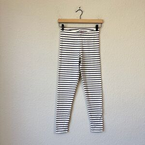 NWT BODEN Striped Leggings in White/Navy *Faint Dirt*
